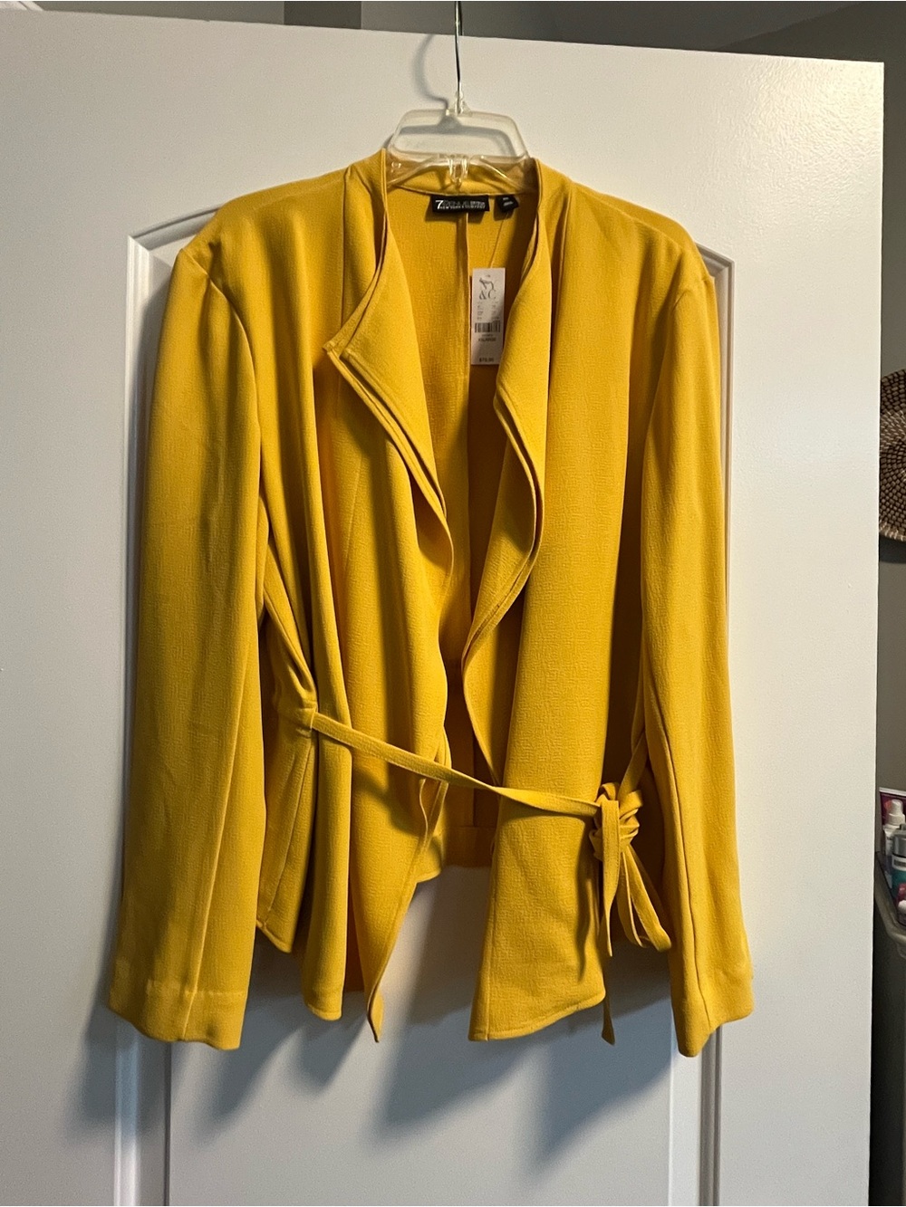 New York & Company Mustard Yellow Tie-Waist Blazer